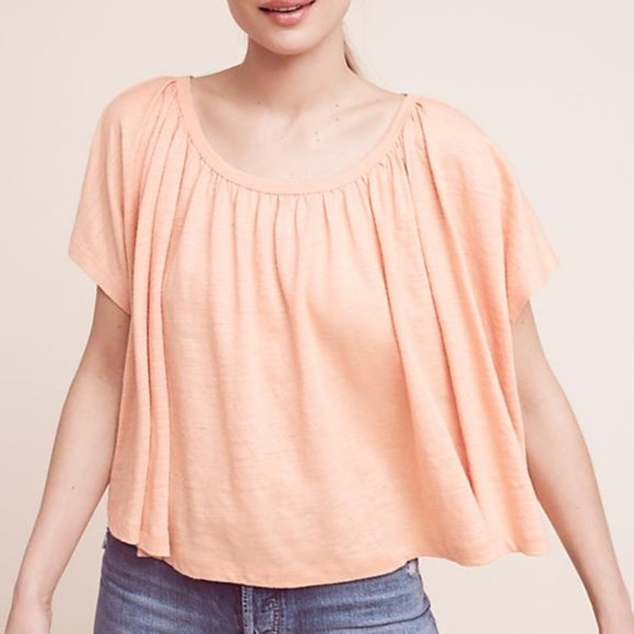 Anthropologie Tops - Anthropologie Deletta Peach dolan swing top, S